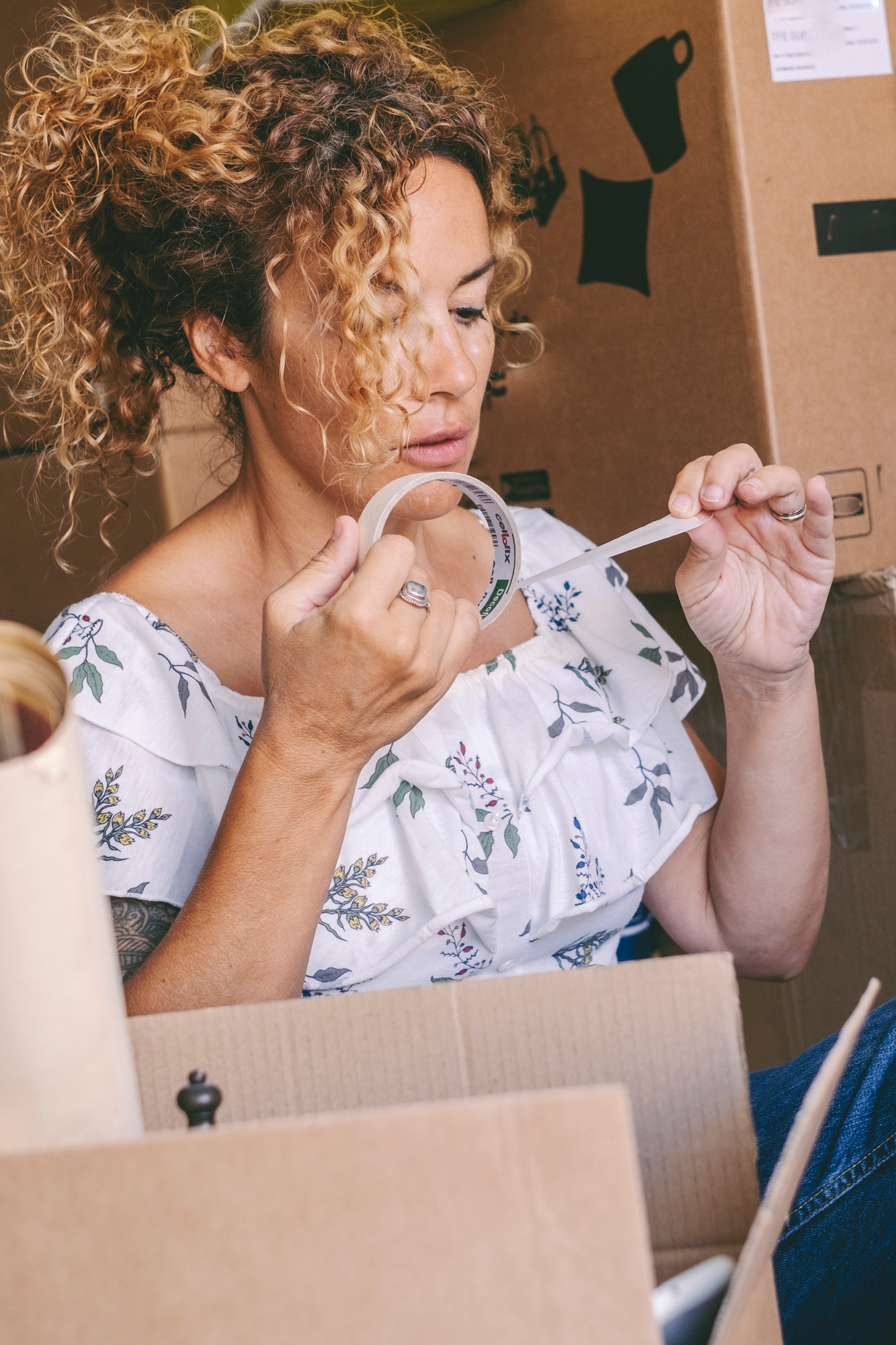 People preparing mortgage loan moving to change home. New house and change